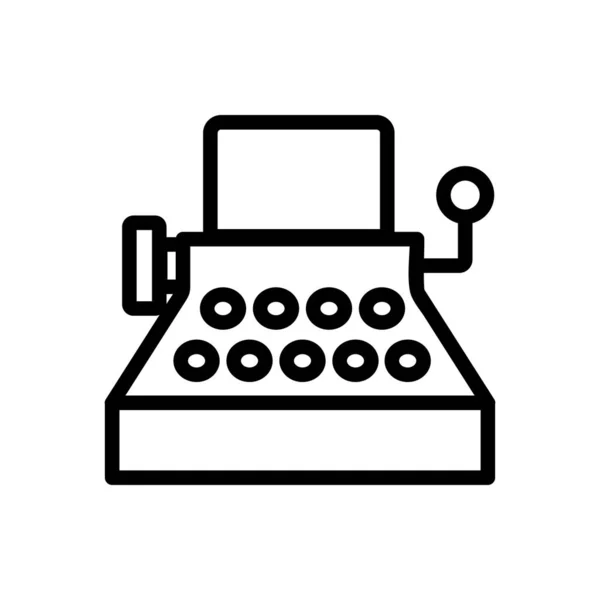 Machine à écrire icône vecteur. Illustration de symbole de contour isolé — Image vectorielle
