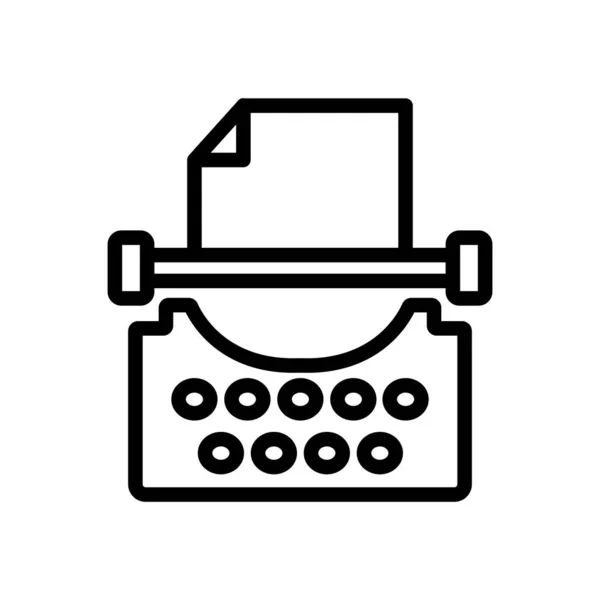Typewriter icon vector. Isolated contour symbol illustration — 스톡 벡터