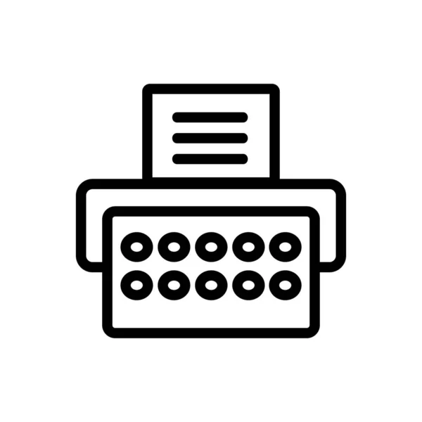 Typewriter icon vector. Isolated contour symbol illustration — 스톡 벡터