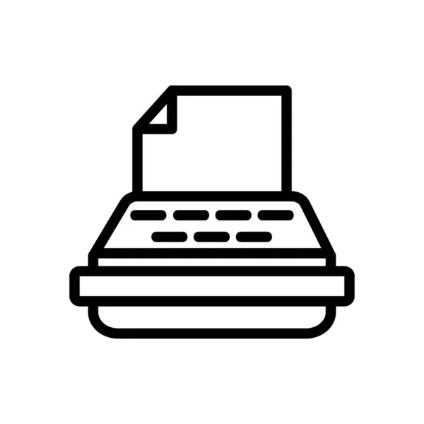 Typewriter icon vector. Isolated contour symbol illustration — 스톡 벡터