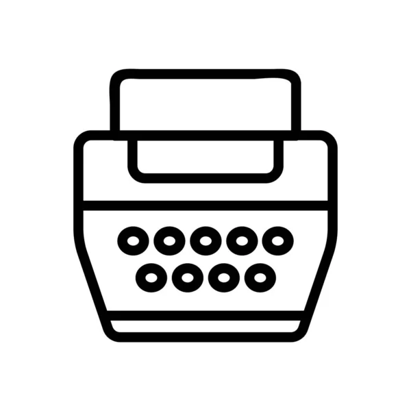 Typewriter icon vector. Isolated contour symbol illustration — 스톡 벡터