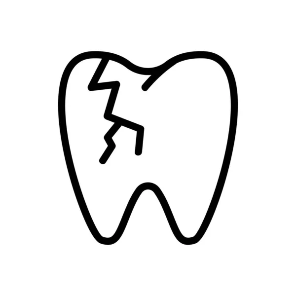 Vector icono de dolor de muelas. Ilustración del símbolo de contorno aislado — Archivo Imágenes Vectoriales