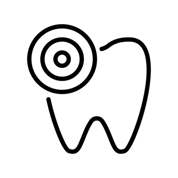 Vektor ikon sakit gigi. Ilustrasi simbol kontur terisolasi - Stok Vektor