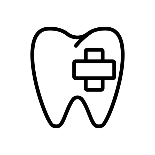 Vettore dell'icona del mal di denti. Illustrazione del simbolo del contorno isolato — Vettoriale Stock