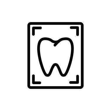 Diş ağrısı ikonu vektörü. İzole edilmiş kontür sembolü gösterimi