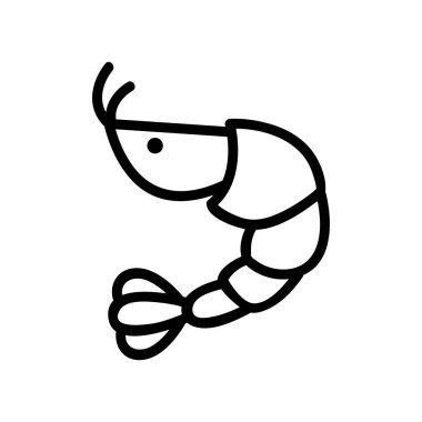 shrimp icon vector. Isolated contour symbol illustration
