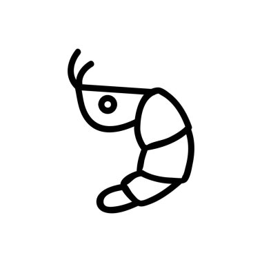 shrimp icon vector. Isolated contour symbol illustration