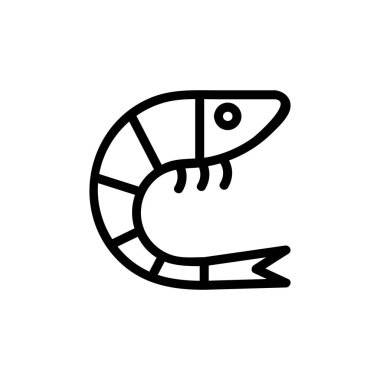 shrimp icon vector. Isolated contour symbol illustration