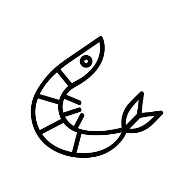 shrimp icon vector. Isolated contour symbol illustration