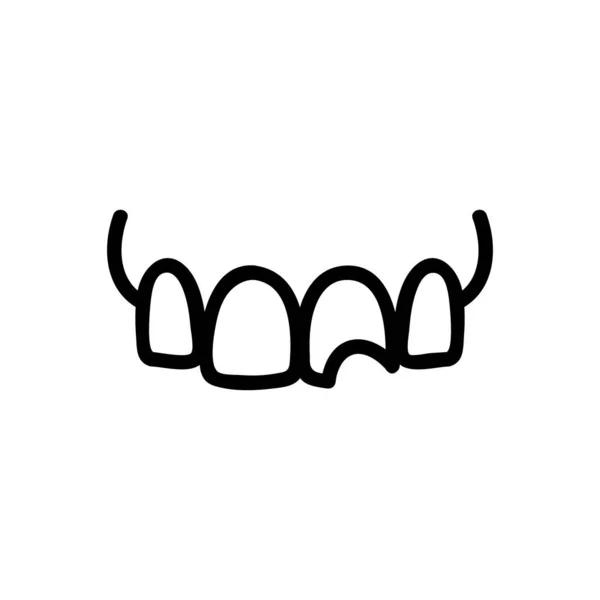Diş ağrısı ikonu vektörü. İzole edilmiş kontür sembolü gösterimi — Stok Vektör