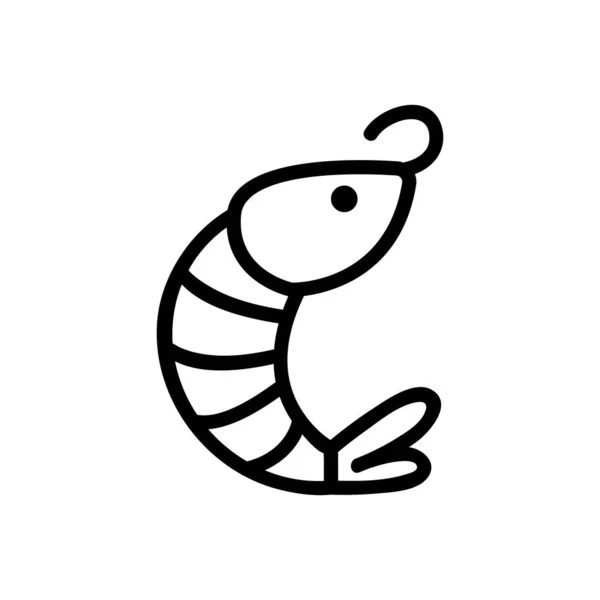 Shrimp icon vector. Isolated contour symbol illustration — 스톡 벡터