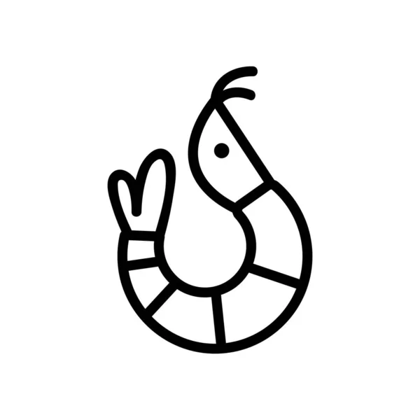 Shrimp icon vector. Isolated contour symbol illustration — 스톡 벡터