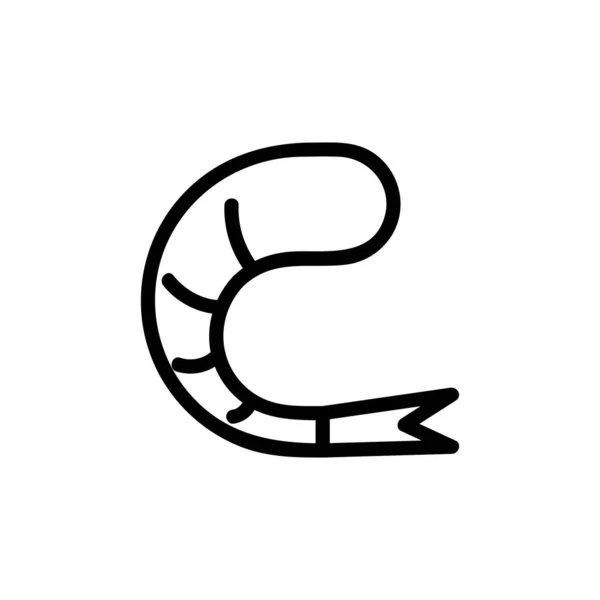 Crevettes icône vecteur. Illustration de symbole de contour isolé — Image vectorielle