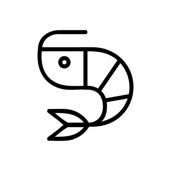 Shrimp icon vector. Isolated contour symbol illustration — Stok Vektör