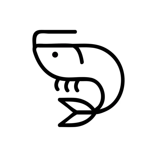 Shrimp icon vector. Isolated contour symbol illustration — Wektor stockowy