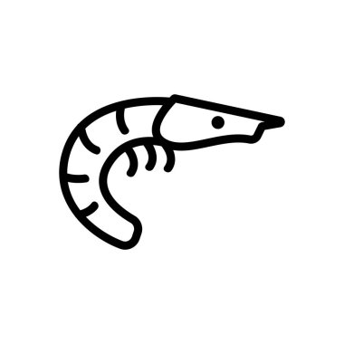 shrimp icon vector. Isolated contour symbol illustration
