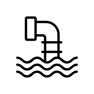 Periscope submarine icon vector. Isolated contour symbol illustration