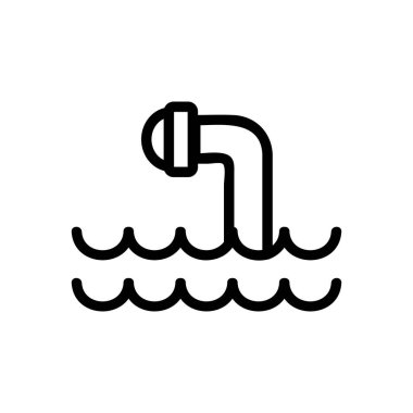 Periscope submarine icon vector. Isolated contour symbol illustration