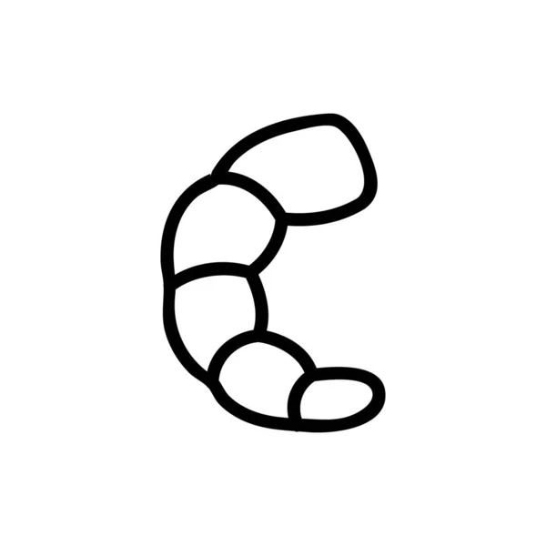 Вектор иконок креветок. Изолированная контурная иллюстрация — стоковый вектор