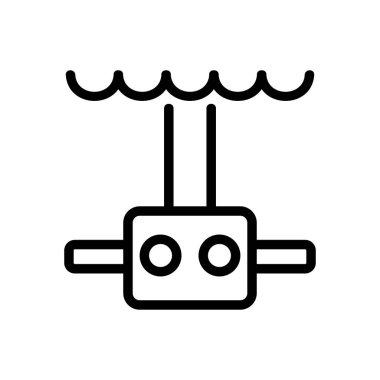 Periscope submarine icon vector. Isolated contour symbol illustration