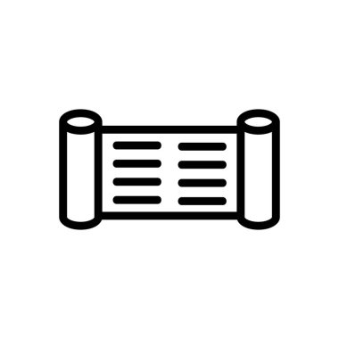 parchment paper scroll icon vector. Isolated contour symbol illustration
