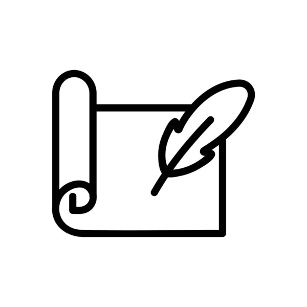 Pergamino papel desplazamiento icono vector. Ilustración del símbolo de contorno aislado — Archivo Imágenes Vectoriales
