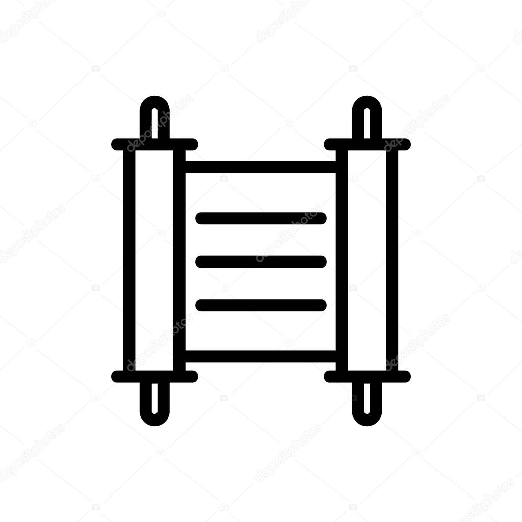 parchment paper scroll icon vector. Isolated contour symbol illustration