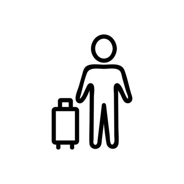 baggage icon vector. Isolated contour symbol illustration