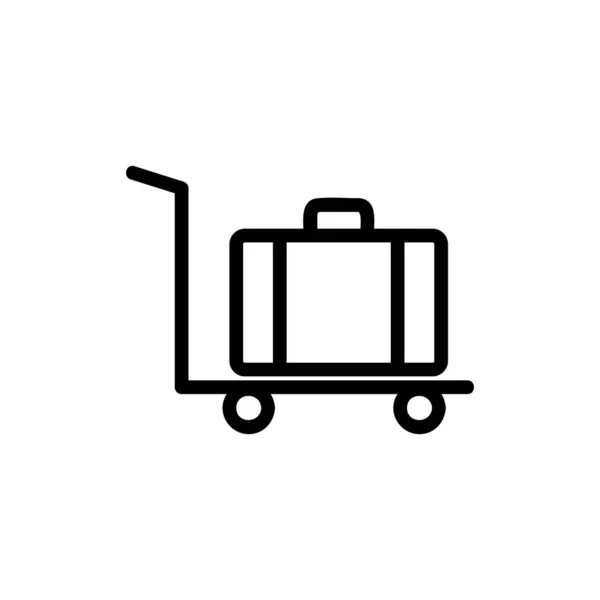 Mala vetor ícone bagagem. Isolado contorno símbolo ilustração — Vetor de Stock