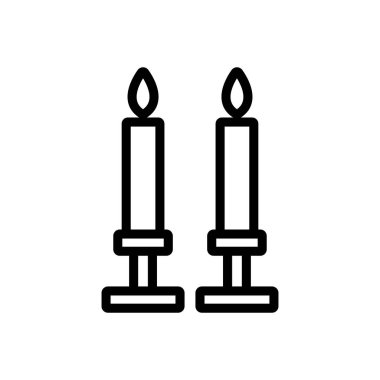 Mum simgesi vektörü. İzole edilmiş kontür sembolü gösterimi