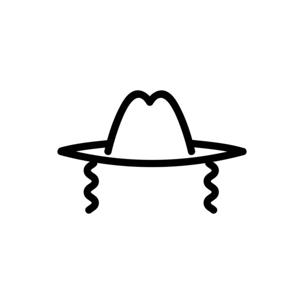 Vektor kroku klobouku. Izolovaný obrysový symbol ilustrace — Stockový vektor