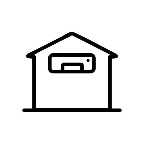 Casa calentador icono de aire vector. Ilustración del símbolo de contorno aislado — Vector de stock