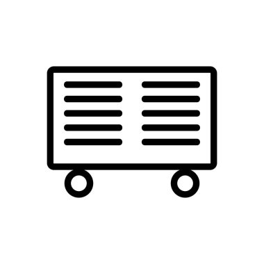 Ev ısıtıcısı ikon taşıyıcısı. İzole edilmiş kontür sembolü gösterimi