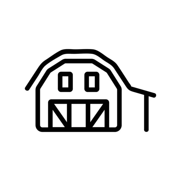 Maison ferme icône vecteur. Illustration de symbole de contour isolé — Image vectorielle