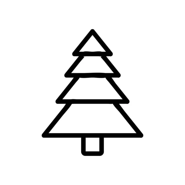 Vetor de ícone de árvore de Natal sempre verde. Isolado contorno símbolo ilustração — Vetor de Stock