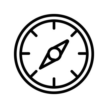 pusula simgesi vektörü. İzole edilmiş kontür sembolü gösterimi