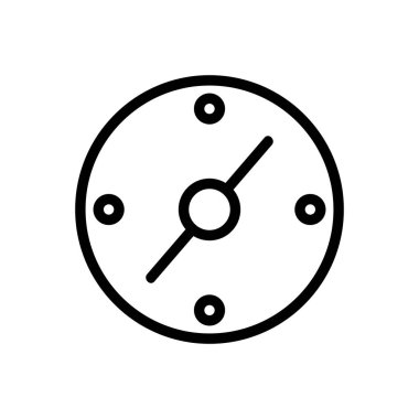 Pusula turist ikonu vektörü. İzole edilmiş kontür sembolü gösterimi