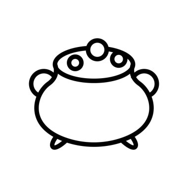 Kazan sihirbazı ikon vektörü. İzole edilmiş kontür sembolü gösterimi