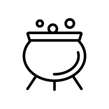 Kazan iksiri ikonu vektörü. İzole edilmiş kontür sembolü gösterimi