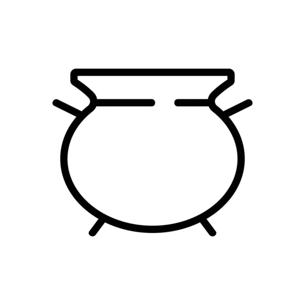 Cauldron magician icon vector. Isolated contour symbol illustration — Stock Vector
