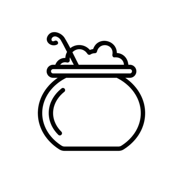 Vetor ícone mágico do caldeirão. Isolado contorno símbolo ilustração —  Vetores de Stock