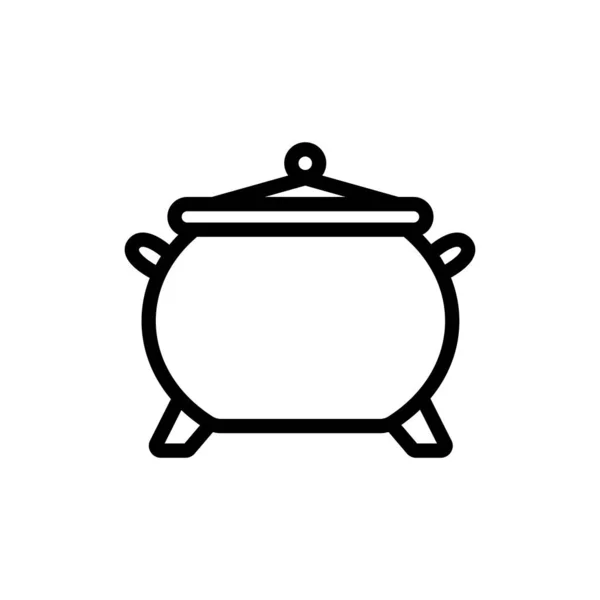 Chaudron potion icône vecteur. Illustration de symbole de contour isolé — Image vectorielle