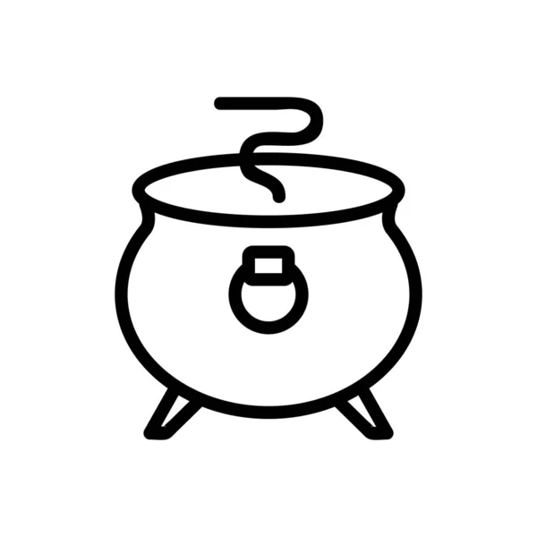 Cauldron food icon vector. Isolated contour symbol illustration — Stock Vector