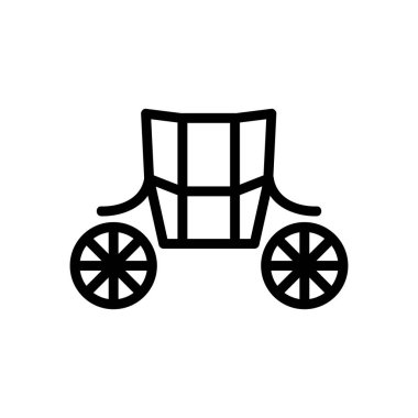 Koç Brougham ikon vektörü. İzole edilmiş kontür sembolü gösterimi