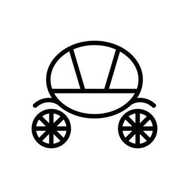 Koç Brougham ikon vektörü. İzole edilmiş kontür sembolü gösterimi