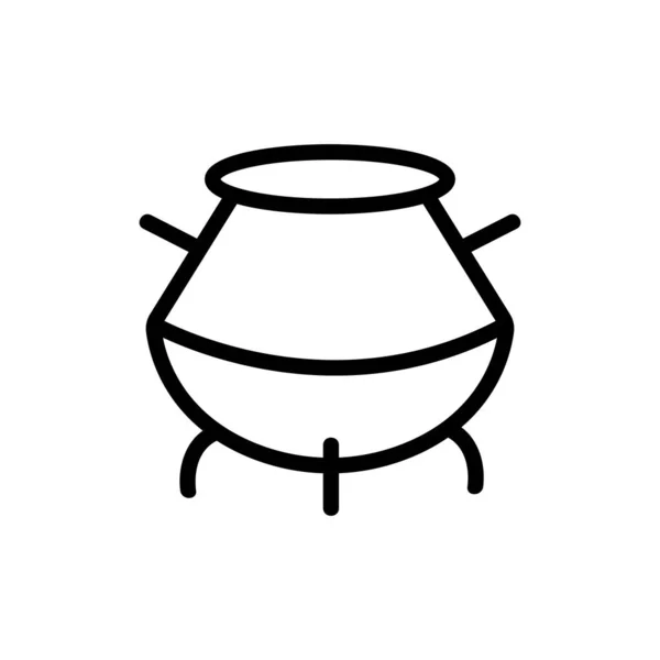 Chaudron nourriture icône vecteur. Illustration de symbole de contour isolé — Image vectorielle