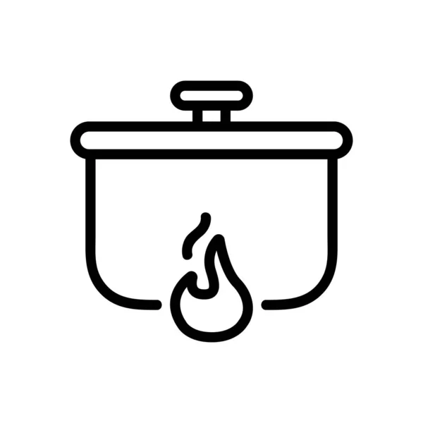 Cauldron food icon vector. Isolated contour symbol illustration — Stock Vector