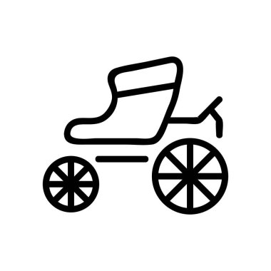 Koç Brougham ikon vektörü. İzole edilmiş kontür sembolü gösterimi