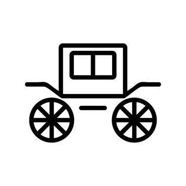 Koç Brougham ikon vektörü. İzole edilmiş kontür sembolü gösterimi