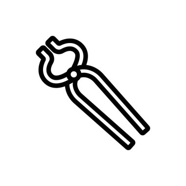 Tong ikon vektörü. İzole edilmiş kontür sembolü gösterimi